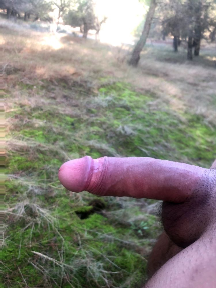 Mi pene disfrutando del aire libre